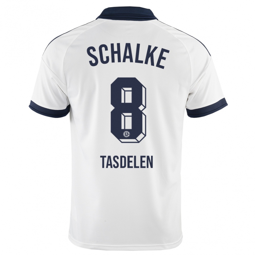 נשים כדורגל Cem Tasdelen #8 שחור לבן הרחק ג'רזי 2026/27