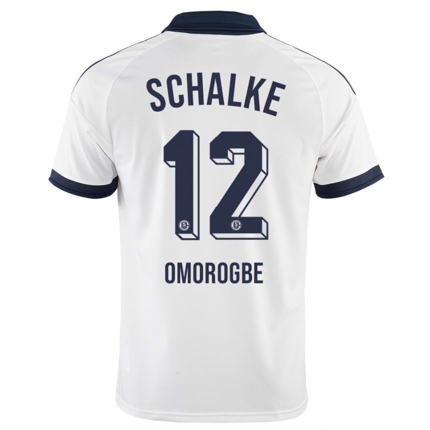 נשים כדורגל Michael Omorogbe #12 שחור לבן הרחק ג'רזי 2026/27