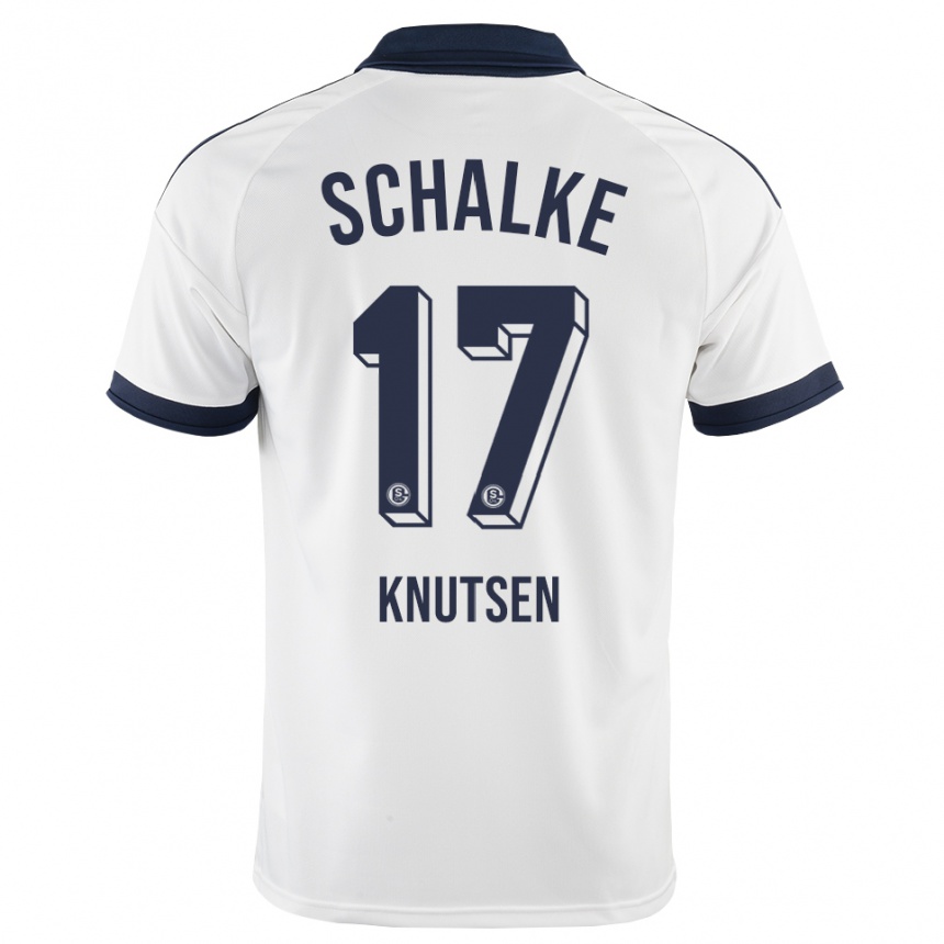 נשים כדורגל Marcus Knutsen #17 שחור לבן הרחק ג'רזי 2026/27