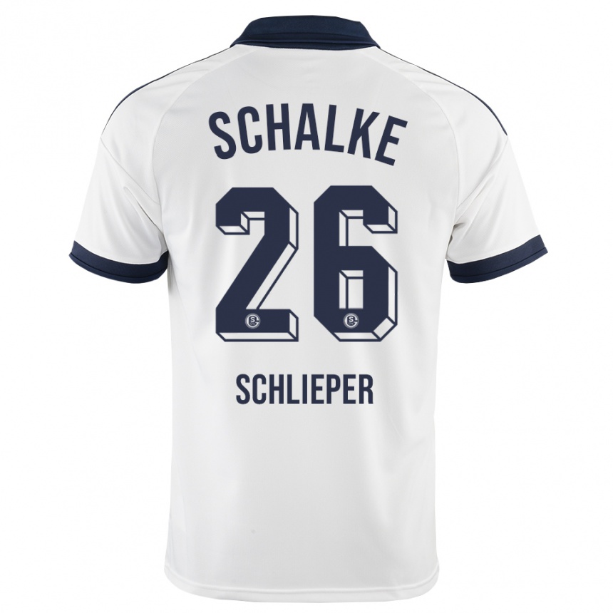 נשים כדורגל Ben Schlieper #26 שחור לבן הרחק ג'רזי 2026/27