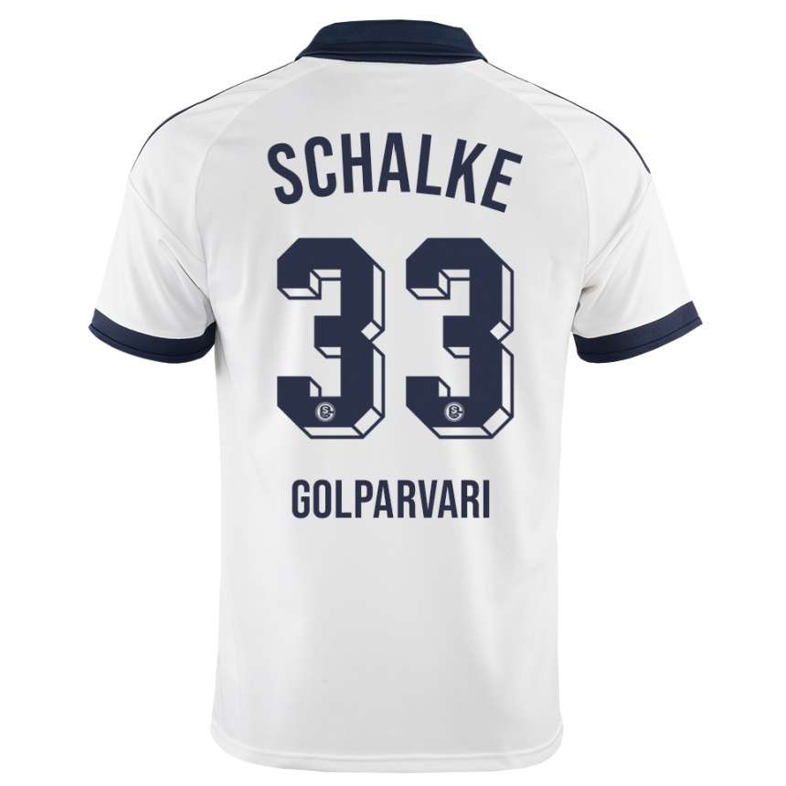 נשים כדורגל Tara Golparvari #33 שחור לבן הרחק ג'רזי 2026/27
