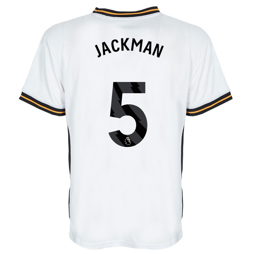 נשים כדורגל Ellice Jackman #5 לבן כתום שחור הרחק ג'רזי 2026/27