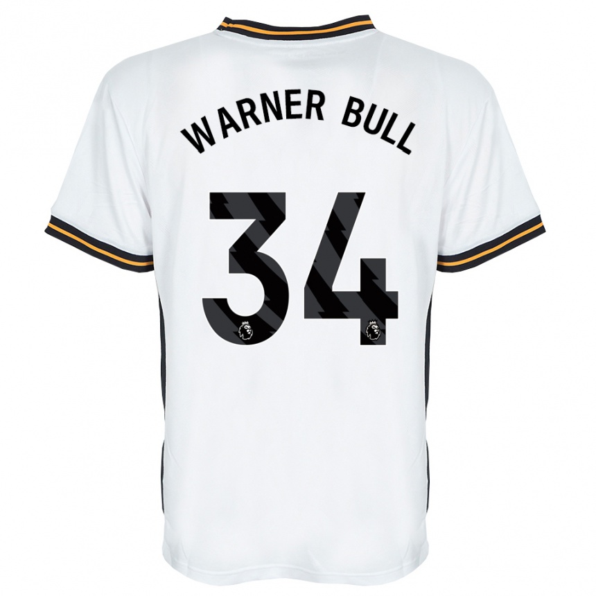 נשים כדורגל Lucy Warner-Bull #34 לבן כתום שחור הרחק ג'רזי 2026/27