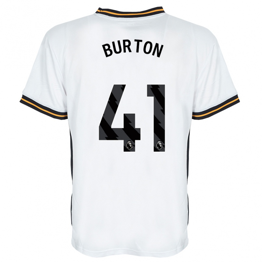 נשים כדורגל Jess Burton #41 לבן כתום שחור הרחק ג'רזי 2026/27