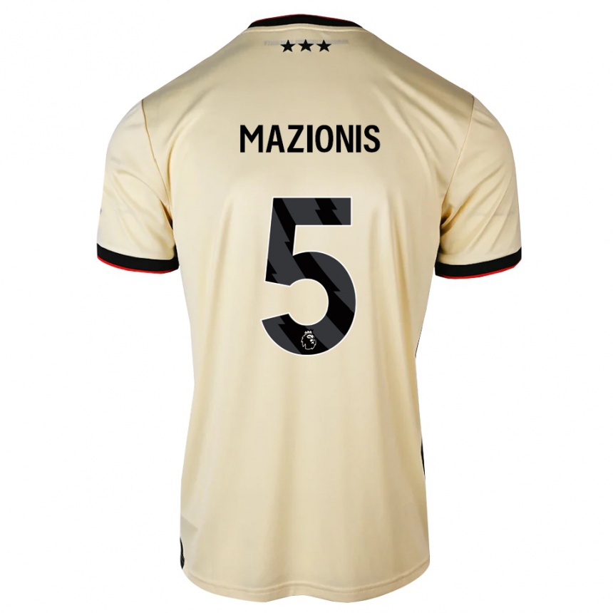 נשים כדורגל Jokubas Mazionis #5 שיפון לימון שחור אדום הרחק ג'רזי 2026/27