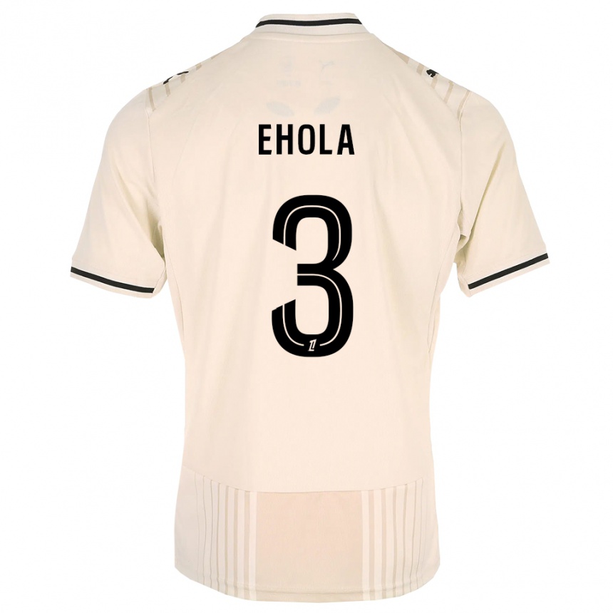 נשים כדורגל Ange Ehola #3 תחרה ישנה שחור לבן עתיק הרחק ג'רזי 2026/27