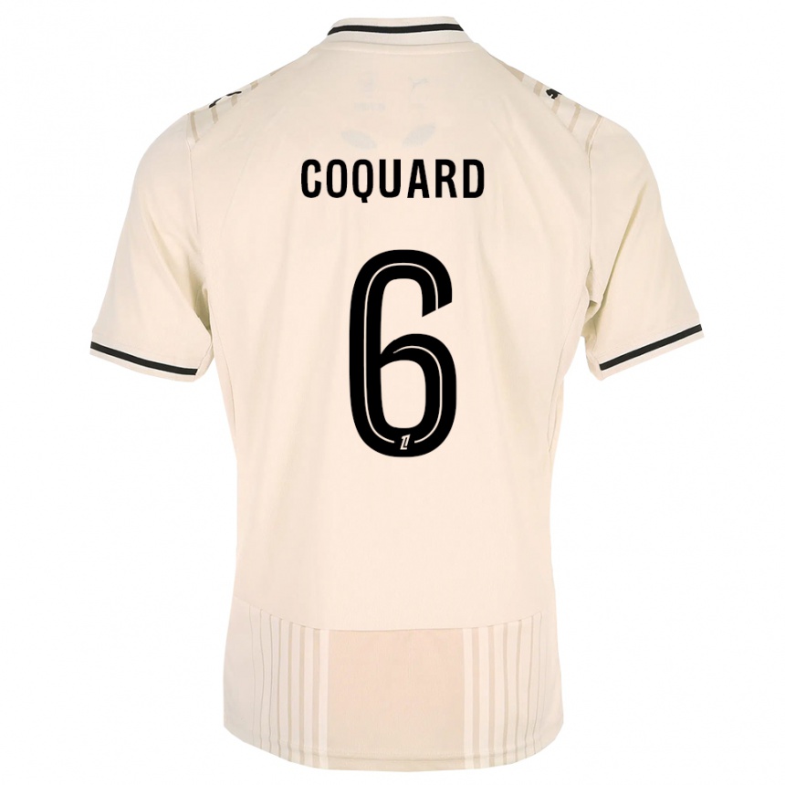 נשים כדורגל Alexis Coquard #6 תחרה ישנה שחור לבן עתיק הרחק ג'רזי 2026/27