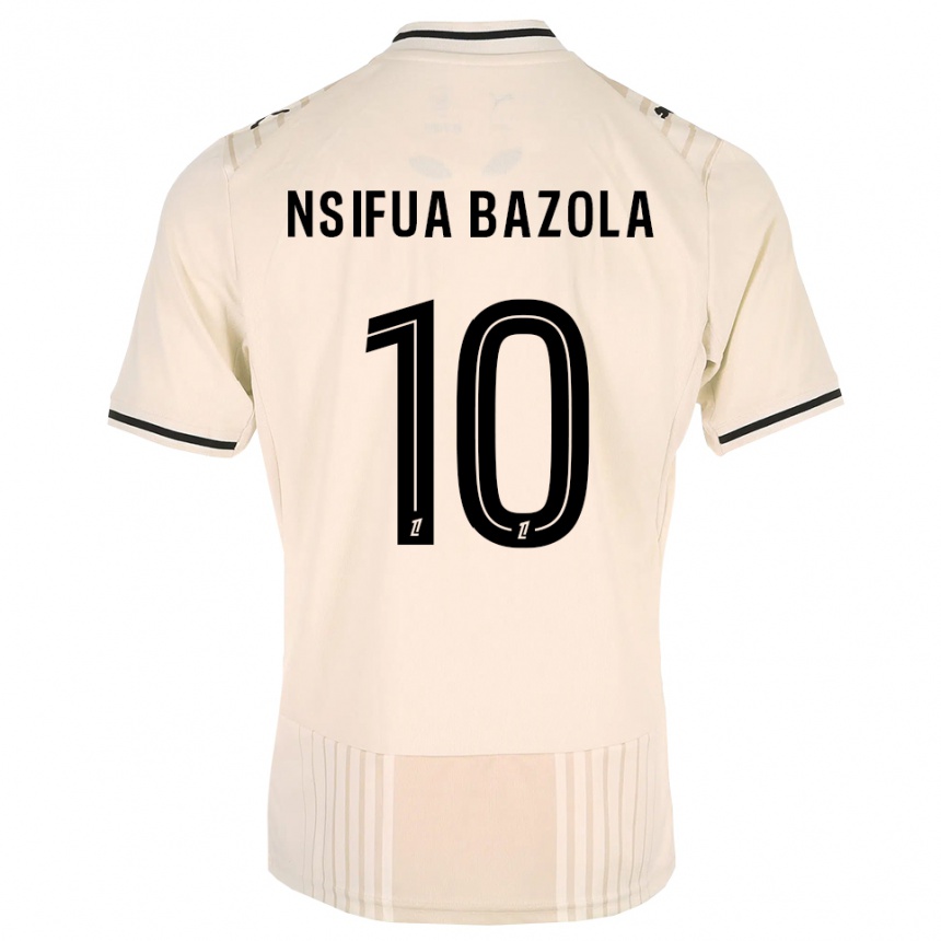 נשים כדורגל Preston Nsifua Bazola #10 תחרה ישנה שחור לבן עתיק הרחק ג'רזי 2026/27