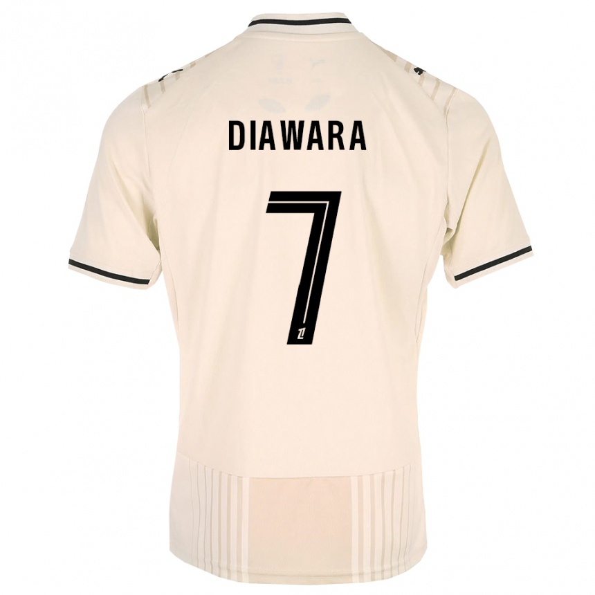 נשים כדורגל Kandet Diawara #7 תחרה ישנה שחור לבן עתיק הרחק ג'רזי 2026/27