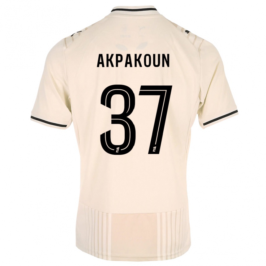 נשים כדורגל Tom Akpakoun #37 תחרה ישנה שחור לבן עתיק הרחק ג'רזי 2026/27
