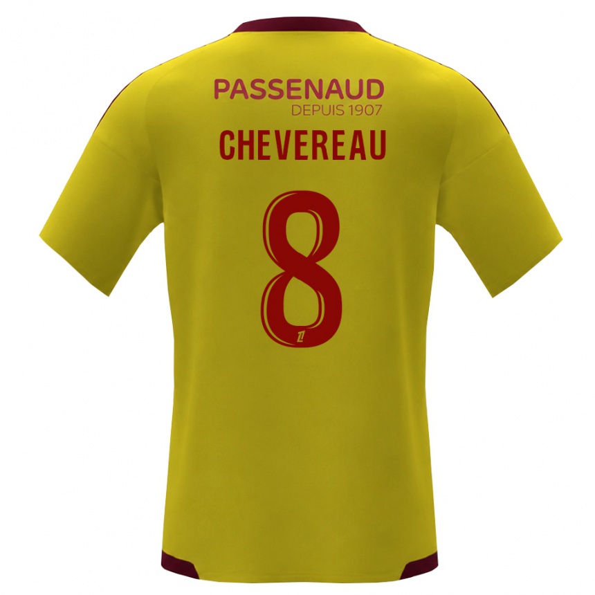 נשים כדורגל Arthur Chevereau #8 צהוב אדום ירוק הרחק ג'רזי 2026/27