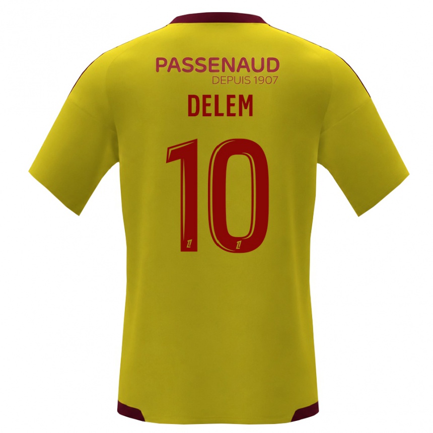 נשים כדורגל Noah Delem #10 צהוב אדום ירוק הרחק ג'רזי 2026/27
