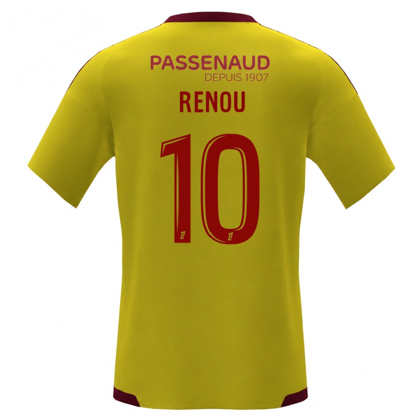 נשים כדורגל Baptiste Renou #10 צהוב אדום ירוק הרחק ג'רזי 2026/27