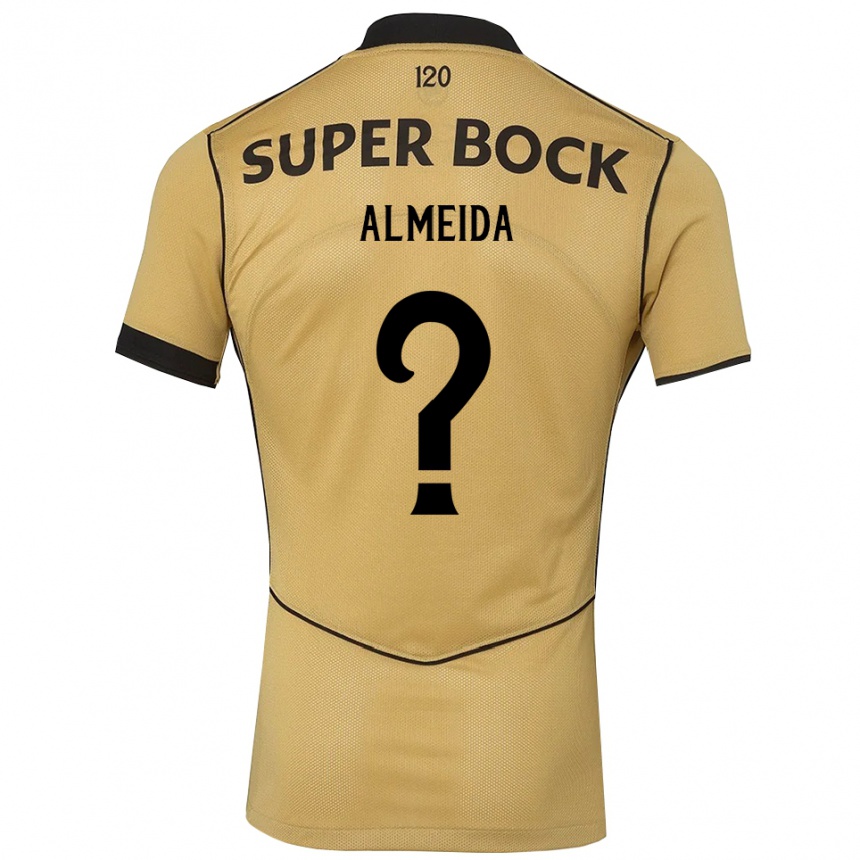 נשים כדורגל David Almeida #0 זהב שחור הרחק ג'רזי 2026/27