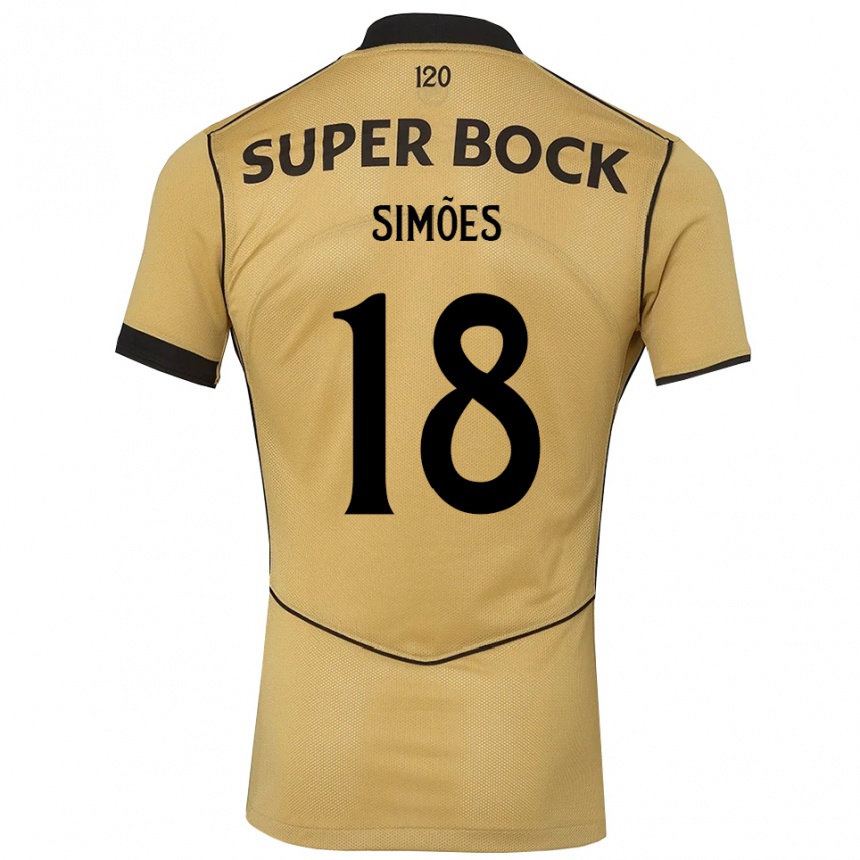 נשים כדורגל Francisco Simões #18 זהב שחור הרחק ג'רזי 2026/27