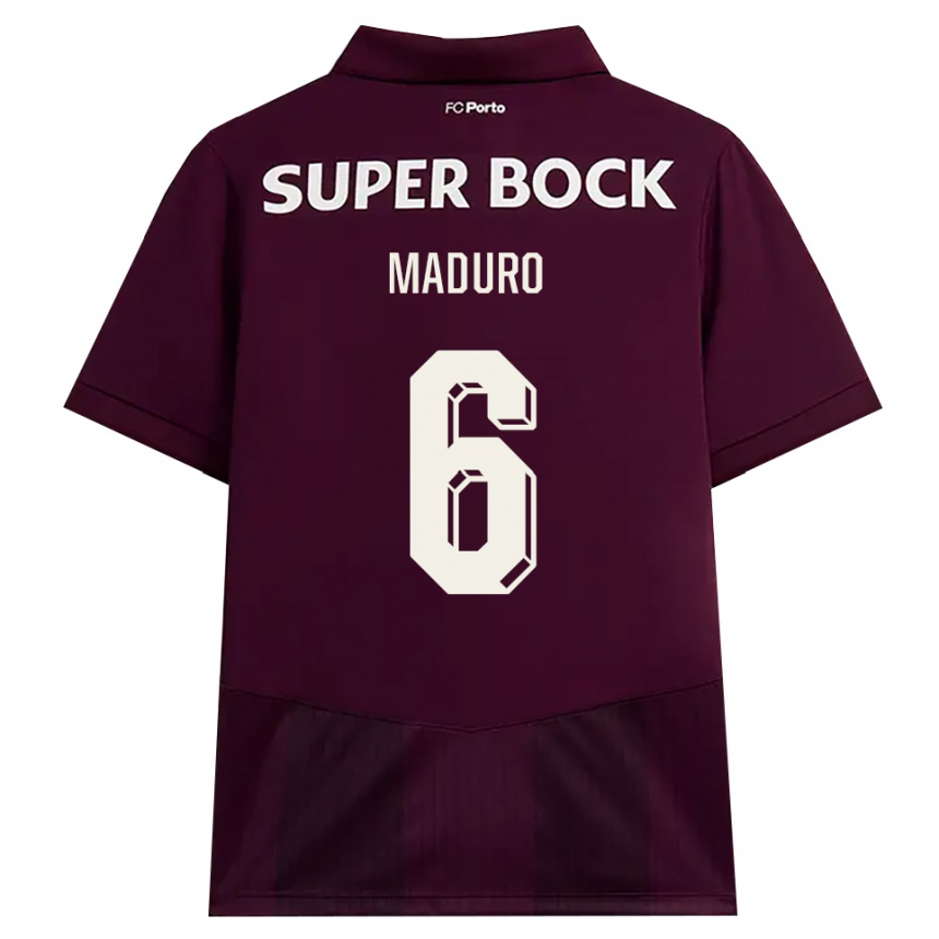 נשים כדורגל Henrique Maduro #6 בורדו לבן הרחק ג'רזי 2026/27