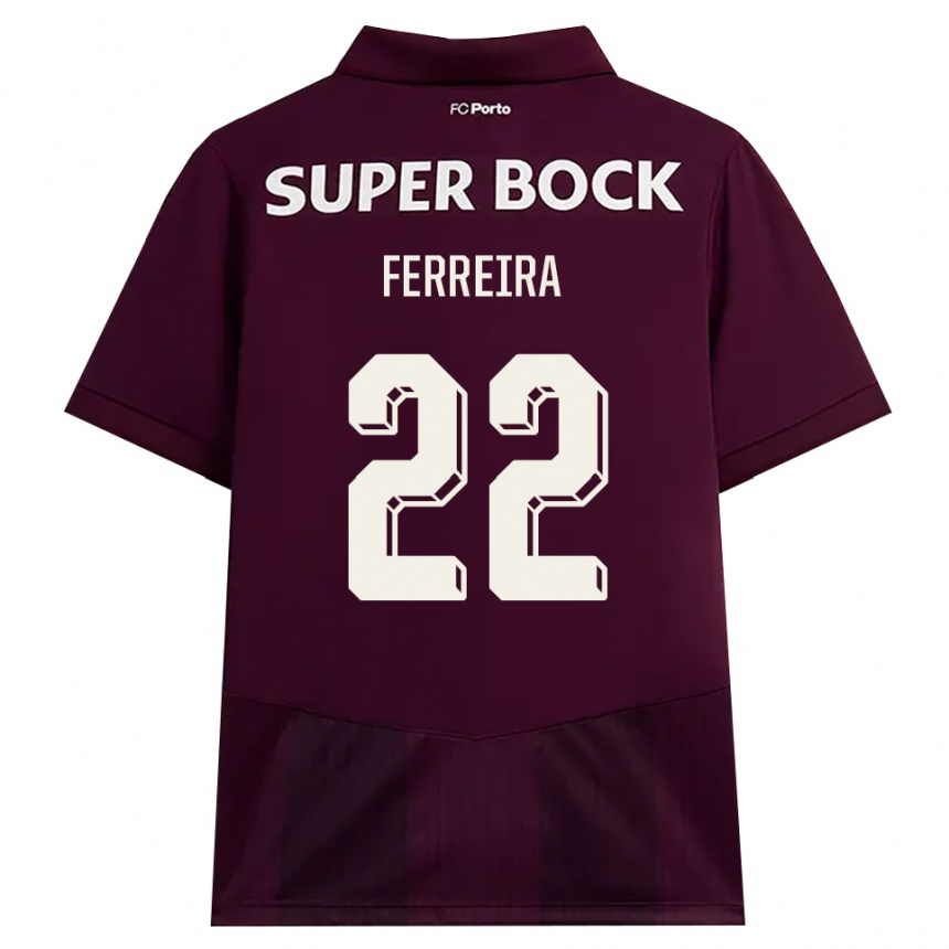 נשים כדורגל Joana Ferreira #22 בורדו לבן הרחק ג'רזי 2026/27