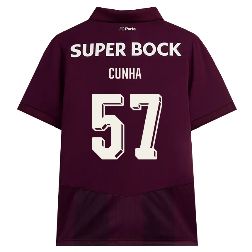 נשים כדורגל Duarte Cunha #57 בורדו לבן הרחק ג'רזי 2026/27