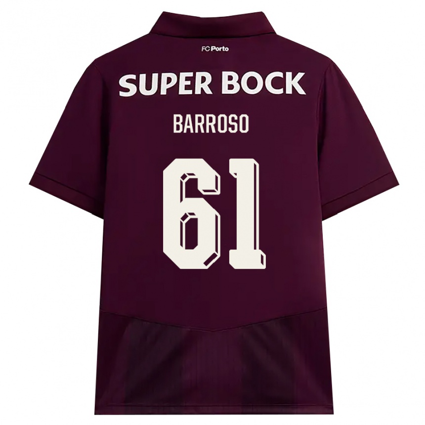 נשים כדורגל Francisco Barroso #61 בורדו לבן הרחק ג'רזי 2026/27