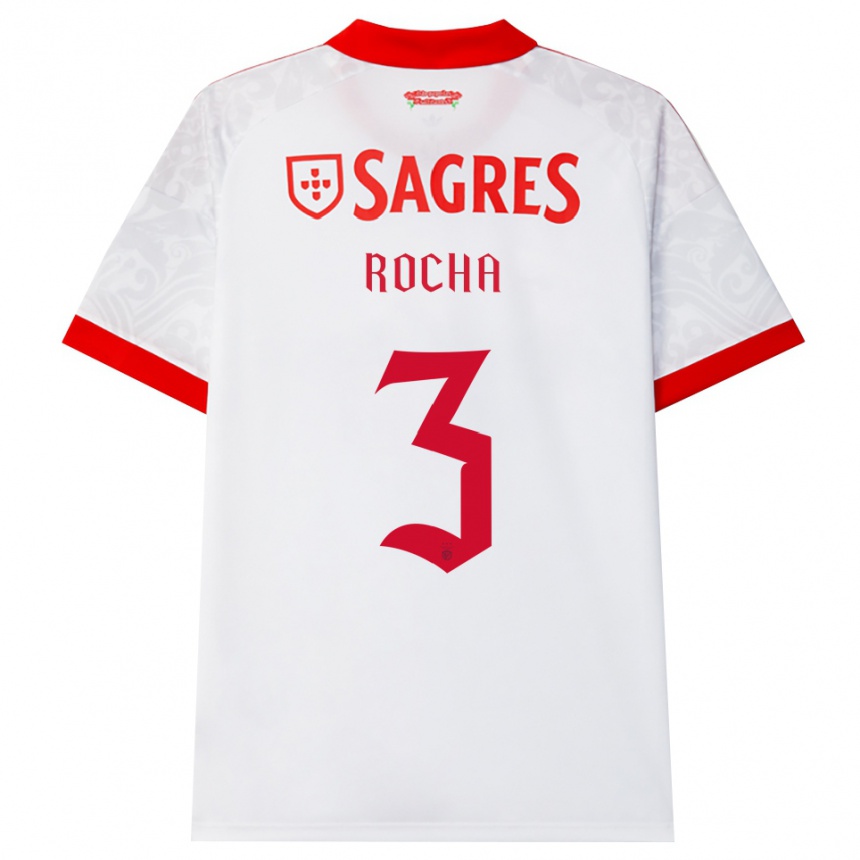 נשים כדורגל Diogo Rocha #3 לבן אדום צהוב הרחק ג'רזי 2026/27