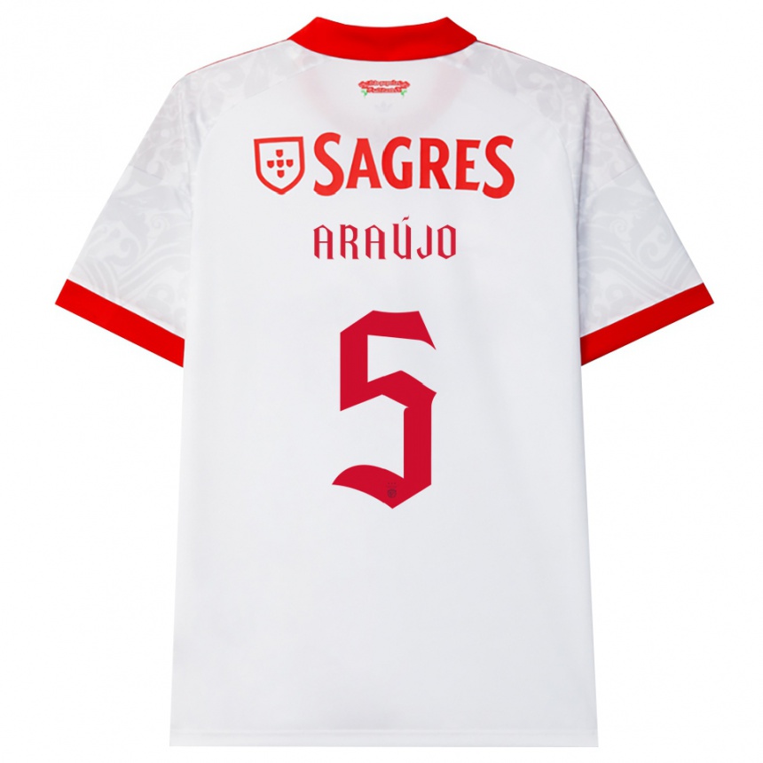 נשים כדורגל Ismail Araújo #5 לבן אדום צהוב הרחק ג'רזי 2026/27