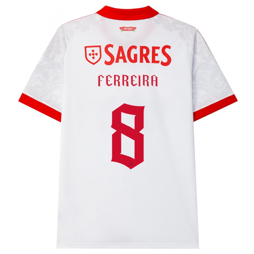 נשים כדורגל Isaac Ferreira #8 לבן אדום צהוב הרחק ג'רזי 2026/27