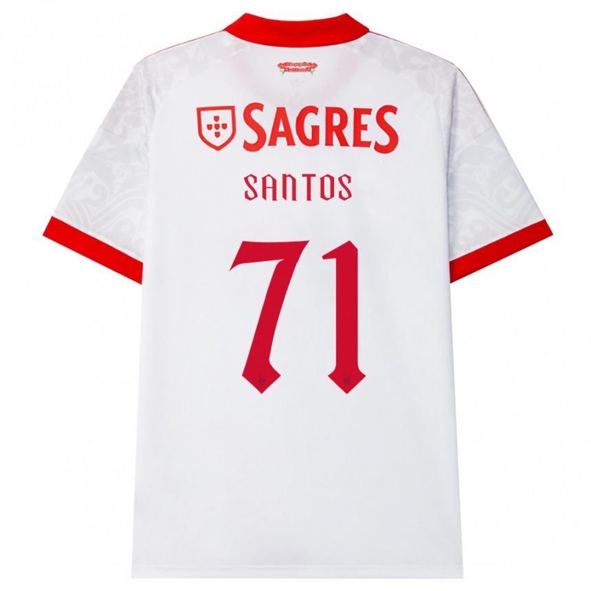 נשים כדורגל Leandro Santos #71 לבן אדום צהוב הרחק ג'רזי 2026/27
