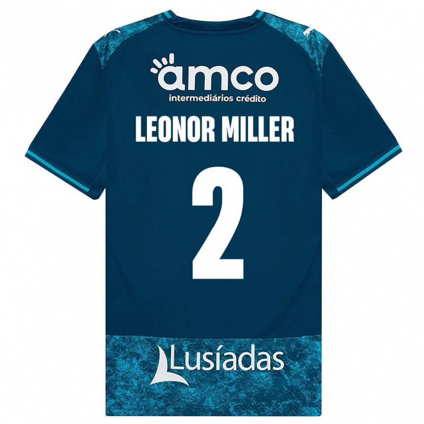 נשים כדורגל Maria Leonor #2 אפור כהה טורקיז בינוני הרחק ג'רזי 2026/27