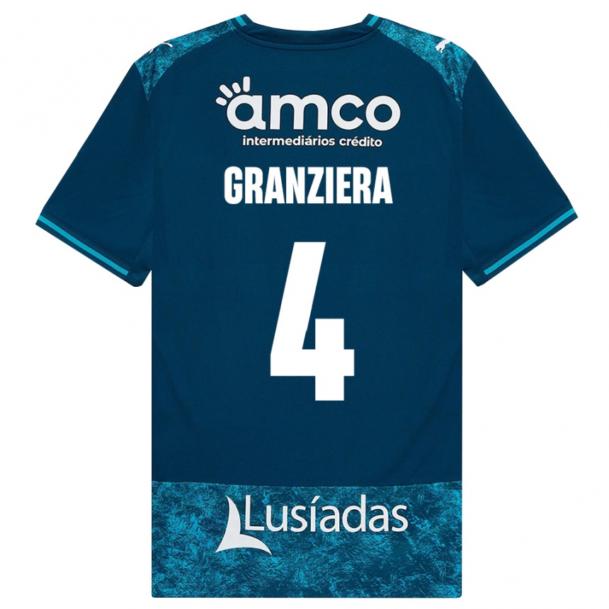 נשים כדורגל Emanuele Granziera #4 אפור כהה טורקיז בינוני הרחק ג'רזי 2026/27