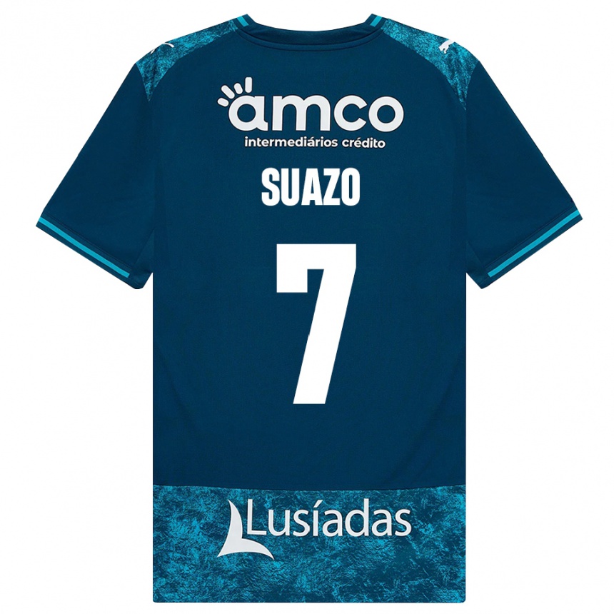 נשים כדורגל Luis Suazo #7 אפור כהה טורקיז בינוני הרחק ג'רזי 2026/27