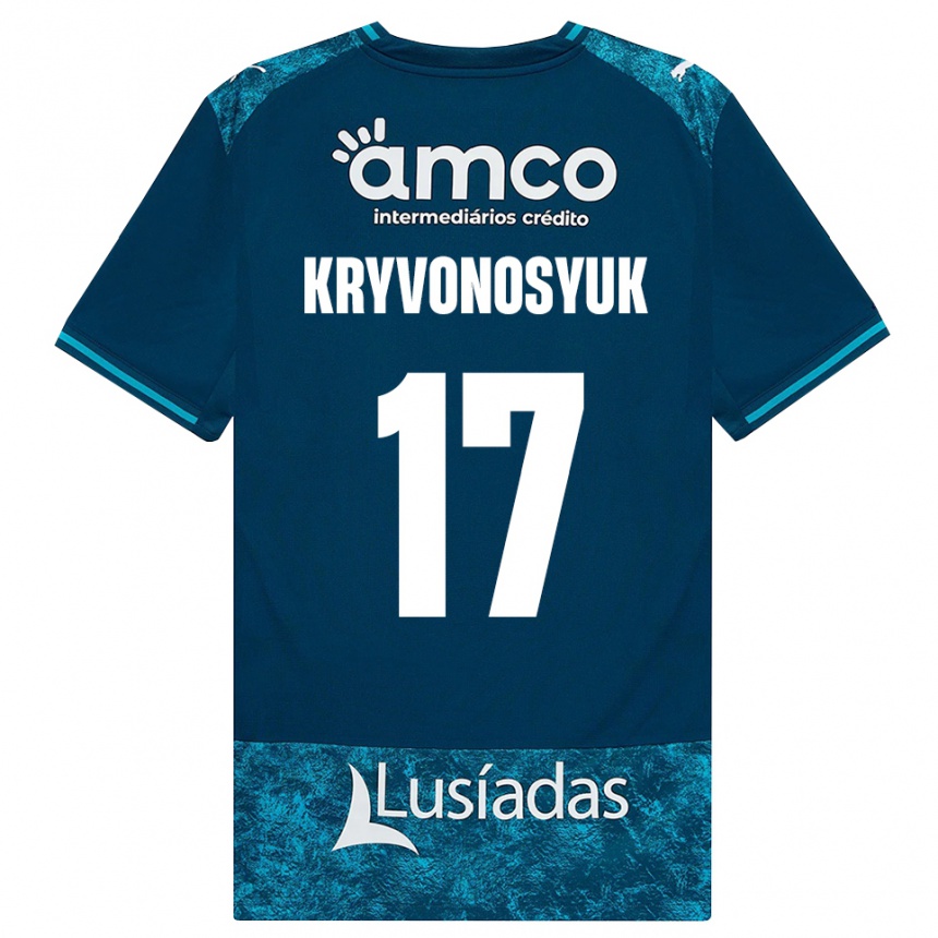 נשים כדורגל Leonardo Kryvonosyuk #17 אפור כהה טורקיז בינוני הרחק ג'רזי 2026/27