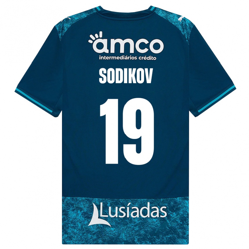 נשים כדורגל Sayfiddin Sodikov #19 אפור כהה טורקיז בינוני הרחק ג'רזי 2026/27