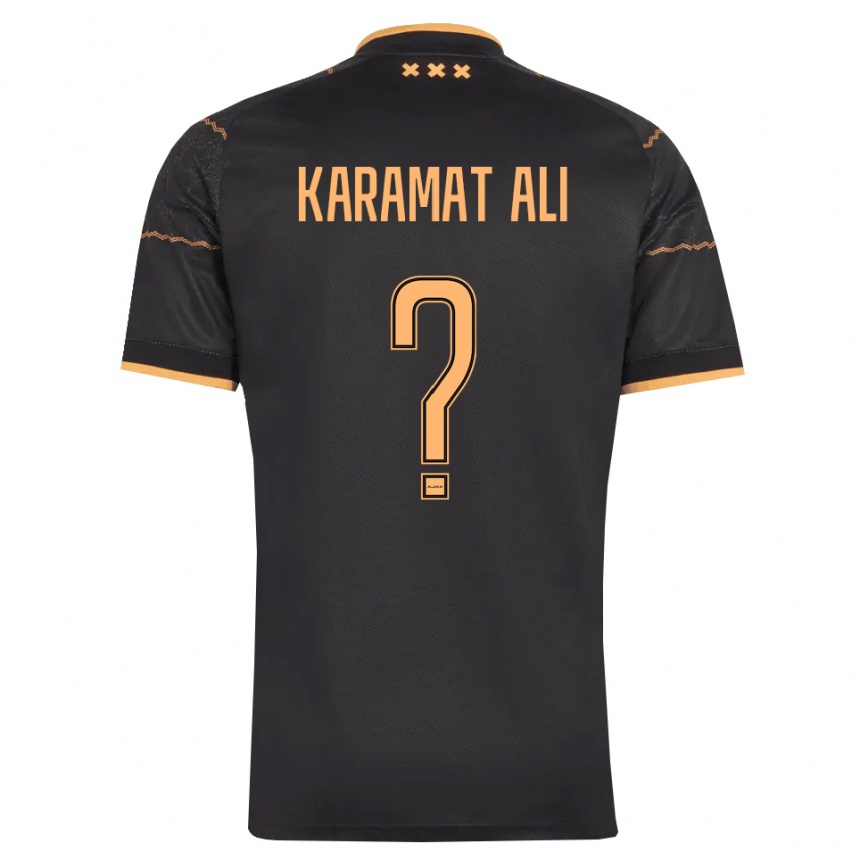 נשים כדורגל Yaïr Karamat Ali #0 שחור כתום הרחק ג'רזי 2026/27