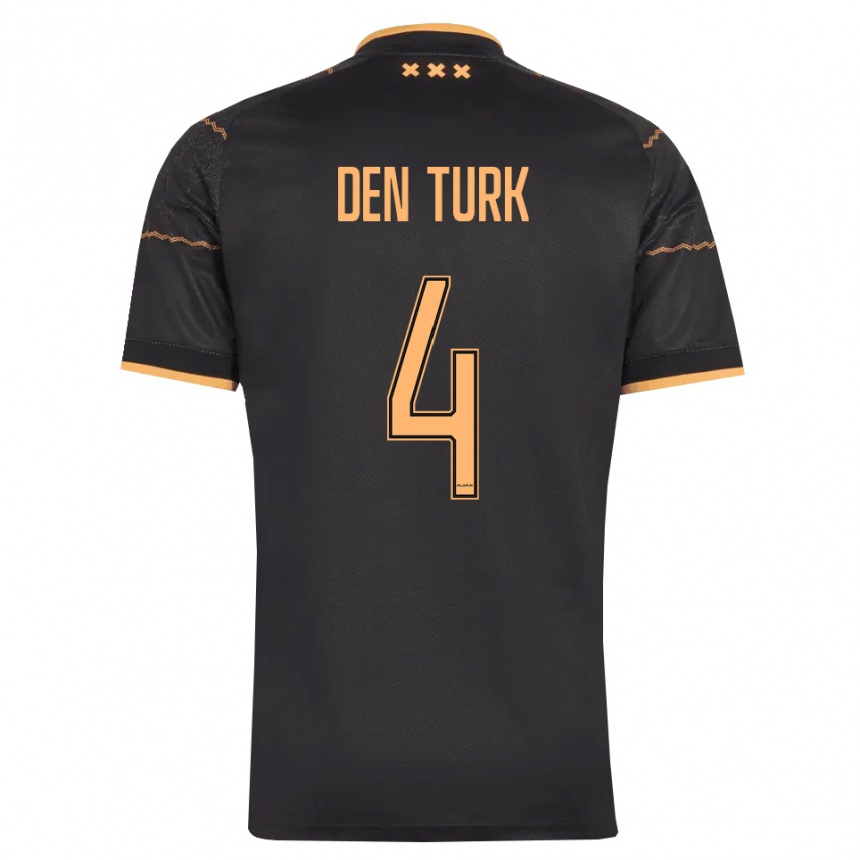 נשים כדורגל Deau Den Turk #4 שחור כתום הרחק ג'רזי 2026/27