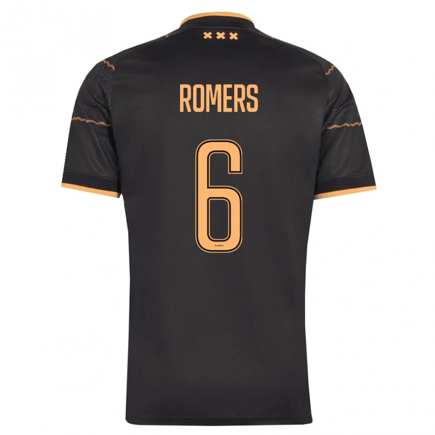נשים כדורגל Thijmen Romers #6 שחור כתום הרחק ג'רזי 2026/27