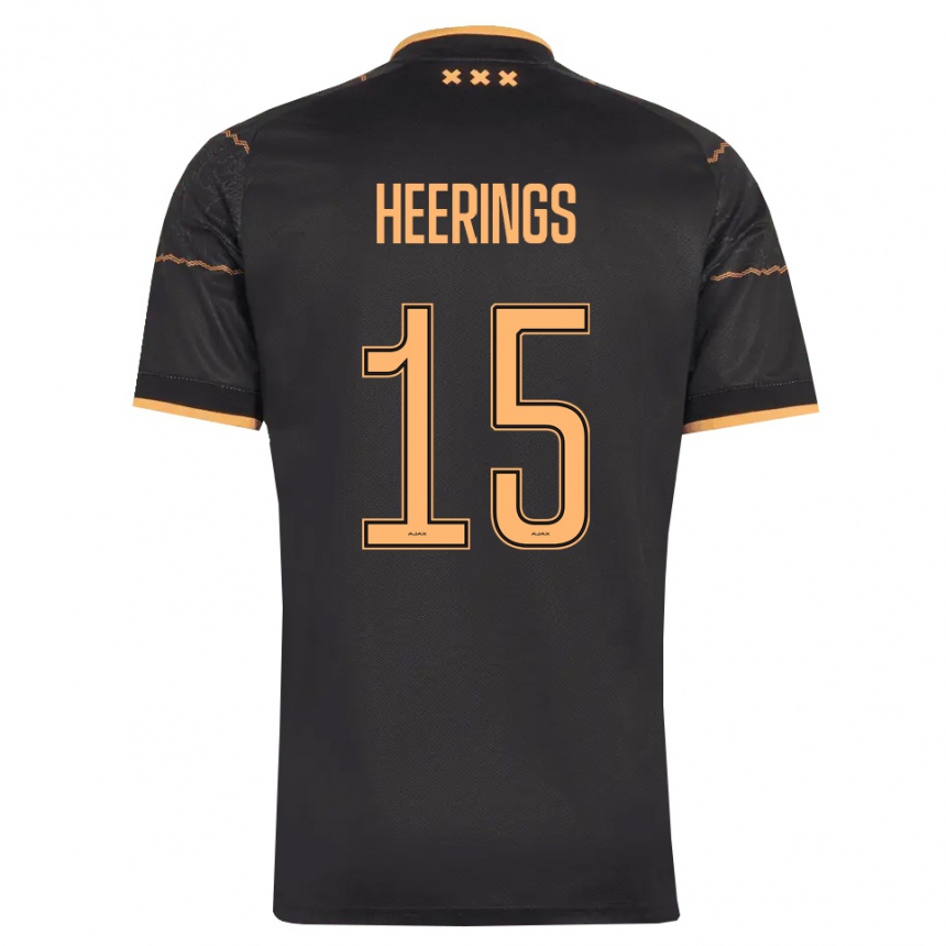נשים כדורגל Kai Heerings #15 שחור כתום הרחק ג'רזי 2026/27