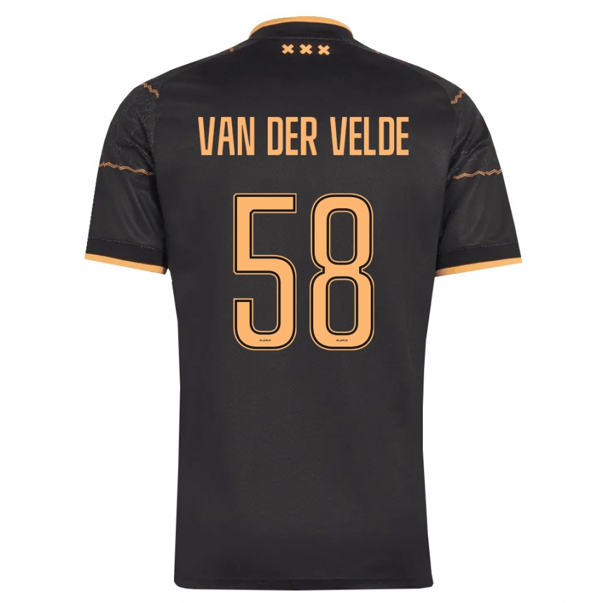 נשים כדורגל Valentijn Van Der Velde #58 שחור כתום הרחק ג'רזי 2026/27