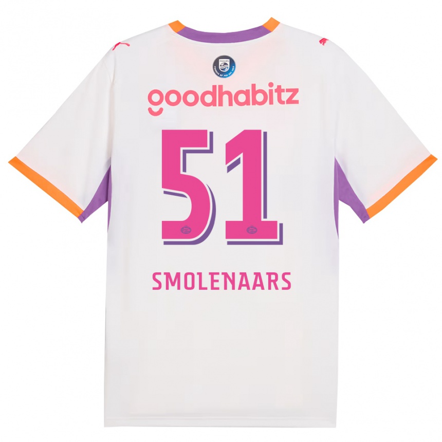 נשים כדורגל Tijn Smolenaars #51 לבן סגול כתום הרחק ג'רזי 2026/27 נשים כדורגל Tijn Smolenaars #51 לבן סגול כתום הרחק ג'רזי 2026/27