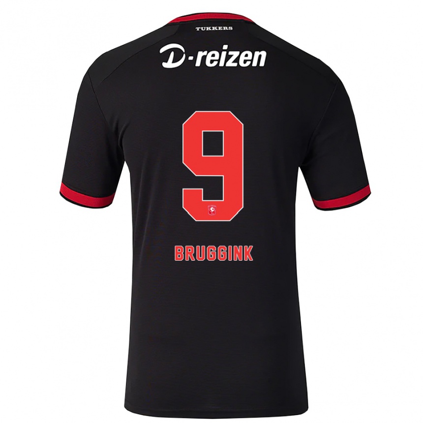 נשים כדורגל Pim Bruggink #9 אדום לבן שחור הרחק ג'רזי 2026/27