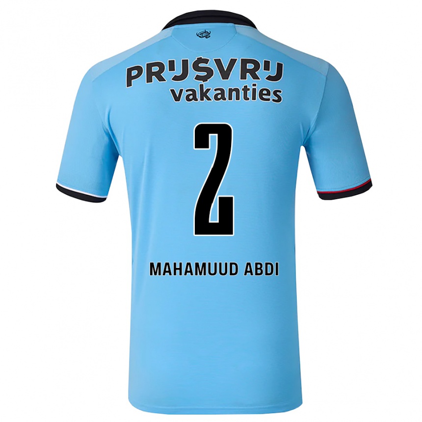 נשים כדורגל Nuuradiin Mahamuud Abdi #2 כחול שמיים עמוק שחור אדום הרחק ג'רזי 2026/27
