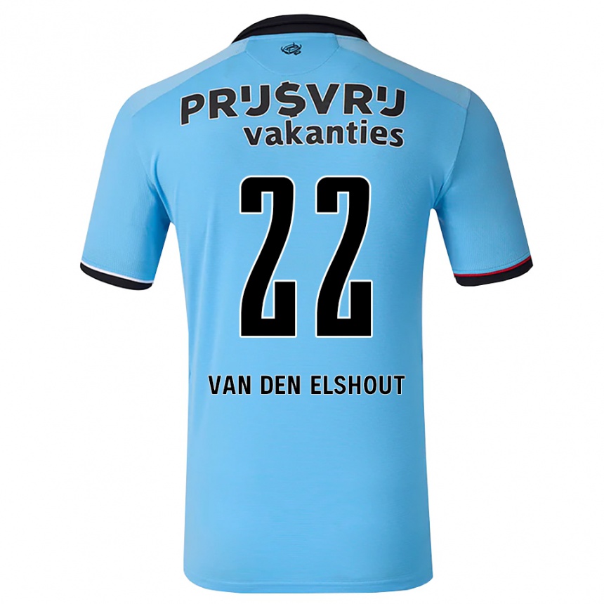 נשים כדורגל Tobias Van Den Elshout #22 כחול שמיים עמוק שחור אדום הרחק ג'רזי 2026/27
