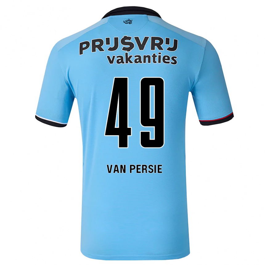נשים כדורגל Shaqueel Van Persie #49 כחול שמיים עמוק שחור אדום הרחק ג'רזי 2026/27