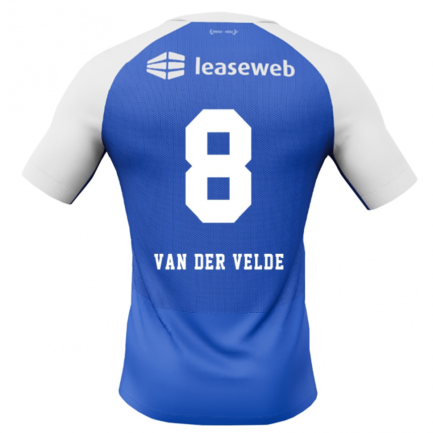 נשים כדורגל Yordi Van Der Velde #8 כחול דודוד אדום לבן הרחק ג'רזי 2026/27