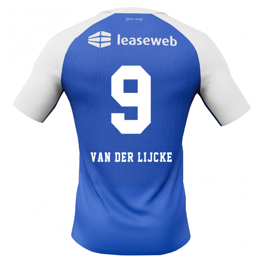 נשים כדורגל Donny Van Der Lijcke #9 כחול דודוד אדום לבן הרחק ג'רזי 2026/27