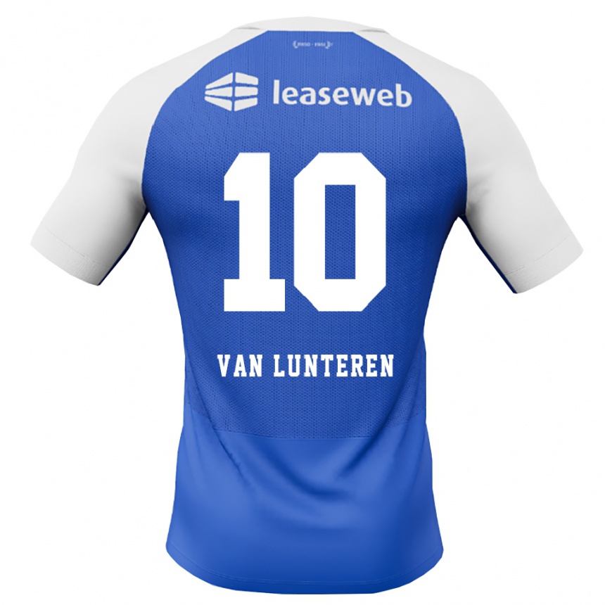 נשים כדורגל Desiree Van Lunteren #10 כחול דודוד אדום לבן הרחק ג'רזי 2026/27