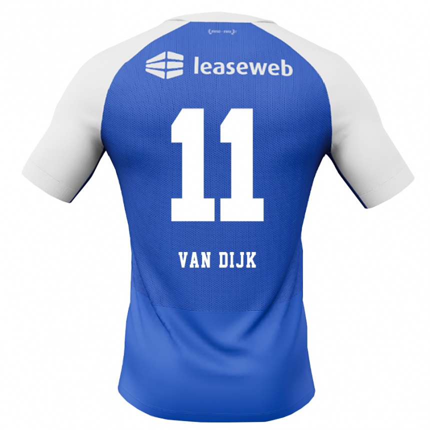 נשים כדורגל Merijn Van Dijk #11 כחול דודוד אדום לבן הרחק ג'רזי 2026/27