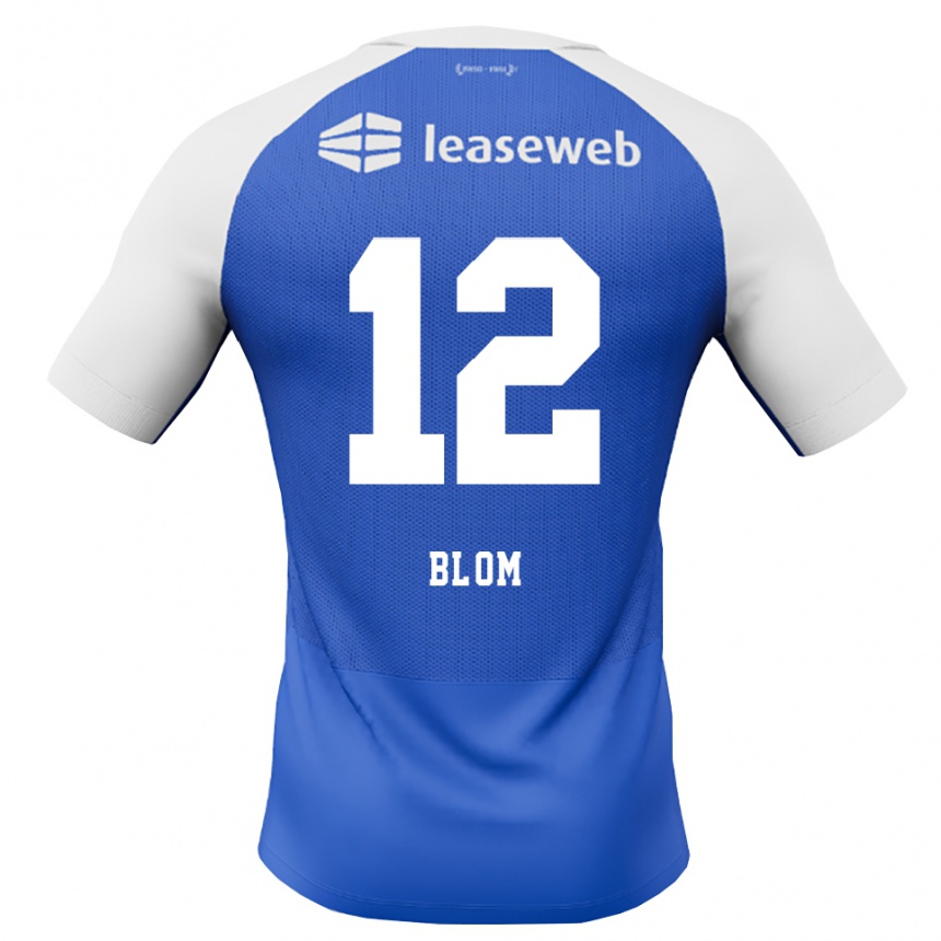 נשים כדורגל Robin Blom #12 כחול דודוד אדום לבן הרחק ג'רזי 2026/27