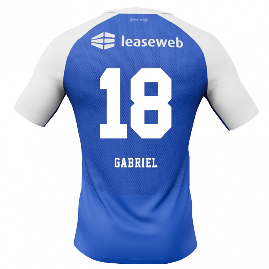 נשים כדורגל Gabriel Jongens #18 כחול דודוד אדום לבן הרחק ג'רזי 2026/27