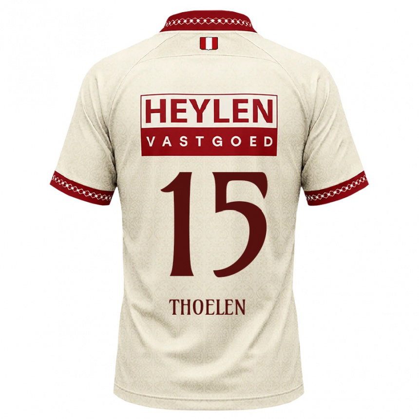 נשים כדורגל Yannick Thoelen #15 בז' אדום הרחק ג'רזי 2026/27 נשים כדורגל Yannick Thoelen #15 בז' אדום הרחק ג'רזי 2026/27