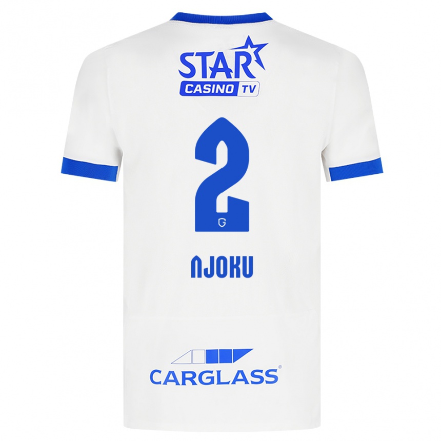 נשים כדורגל Junior Njoku #2 לבן כחול הרחק ג'רזי 2026/27